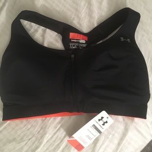 Under Armour Front Zip Black Sports Bra